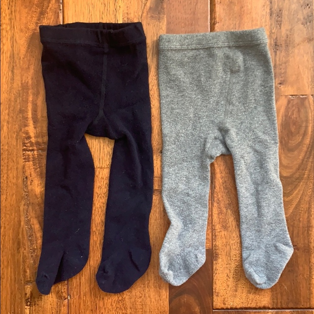 Zara Baby Knit Tights Grey & Navy